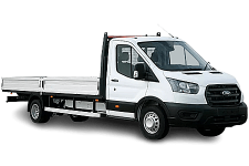 Car Hire Stanley - White Ford Transit Dropside Van - Van hire Stanley